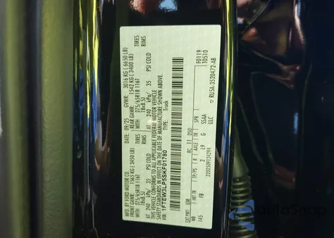 2025 Ford F-150 Xlt from USA, damaged, VIN 1FTEW3LP5SKF01780